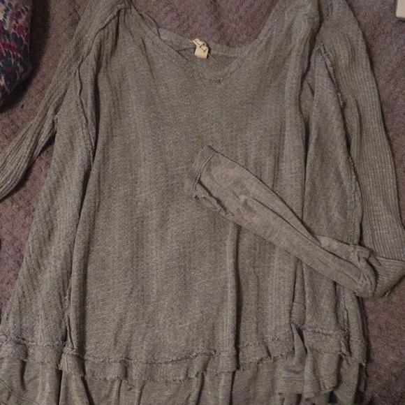 Free People Grey Long Sleeve - Picture 2 of 4